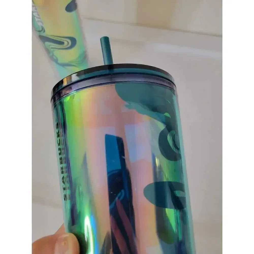 Starbucks 2023 Spring Iridescent Mermaid Tumbler Cold Cup 24oz + 16oz  NWT